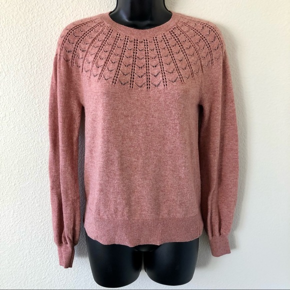 LOFT Sweaters - LOFT Wool Blend Sweater Mauve/Pink Size Small
